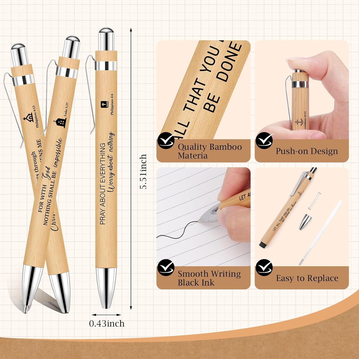 150 Pcs/50 Set Christian Gifts Bulk,Spiral Notebook with Bible Ballpoint Pen and Christian Bookmark,Prayer Journal Christmas Gifts for Staffs Coworkers Teachers Church Members & Pastor