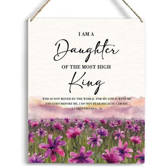 Inspirational Wall Art Daughter Gifts I Am A Daughter Of The Most High King Nursery Decor Christian Religious Gifts Girls Room Decor Daughter Bible Verse Wall Art Wooden Hanging Sign 8x10 Inch