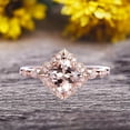 thumbnail image 6 of 10k Rose Gold Morganite Halo Engagement Ring With 7mm Cushion Cut 2.05 Carat Milgrain Art Deco, 6 of 6