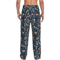 thumbnail image 3 of Daiia Playful Foxes Forest Blues Men's Sleep Pant with Pockets and Drawstring,Pajama Pants-Small, 3 of 9