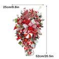 thumbnail image 6 of Kajiali 1/2pcs Christmas Wreath Garland Candy Cane Bow Ornament Front Door Wall Home Decor, 6 of 10