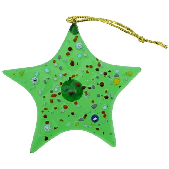 GlassOfVenice Murano Glass Star Christmas Ornament - Green