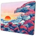 thumbnail image 1 of Japanese Ukiyo-e Ocean Waves Mouse Pad Personalized Design Non-Slip Rubber Base Small Office Desk Pad for Computers & Laptops, 1 of 6