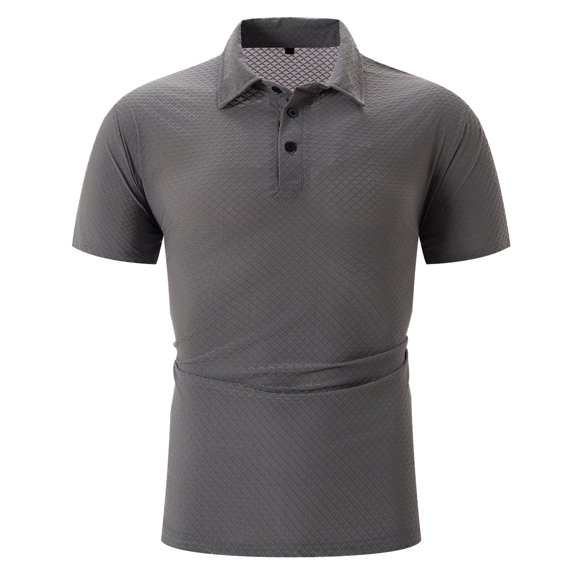 Golf Shirts for Men Short Sleeve Tshirts Shirt Mens Casual Lightweight Solid Color Pullover Button Collared Breathable Going-Out Work Tees Tops