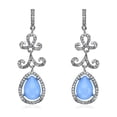thumbnail image 1 of par/set de pendientes colgantes azules elegantes con diamantes de imitación para mujer, aretes colgantes elegantes y románticos, 1 of 1