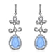 thumbnail image 1 of par/set de pendientes colgantes azules elegantes con diamantes de imitación para mujer, aretes colgantes elegantes y románticos, 1 of 1