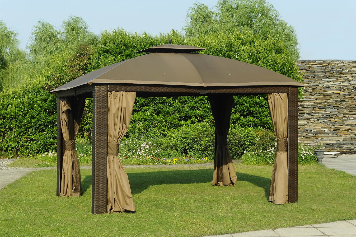 Sunjoy Replacement Curtain For L Gz815pst 10x12 Sonoma Wicker