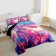 thumbnail image 3 of Homewish 3D Chic Butterfly Queen Comforter Set,Princess Castle Bedding Sets,Pink Blue Bedding Comforter Set For Girl,Breathable Home Decor Reversible,3pcs, 3 of 8