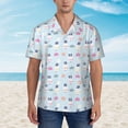 thumbnail image 4 of Lsque Rabbit In The Rain pattern Hawaiian Shirt for Men, Unisex Summer Beach Casual Short Sleeve Button Down Shirts-Small, 4 of 9