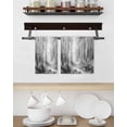 thumbnail image 3 of Grey Kitchen Dish Towels for Drying Dishes Set of 3, Modern Oil Painting Art Forest Waffle Weave Microfiber Hand Tea Bathroom Towels Quick Dry & Absorbent Towel 15.7x23.6, 3 of 7