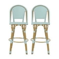 thumbnail image 5 of Christopher Knight Home Shelton Wicker and Aluminum Outdoor 29.5 Inch Barstools by  -Set of 2 Light Teal/Bamboo Finish, 5 of 5