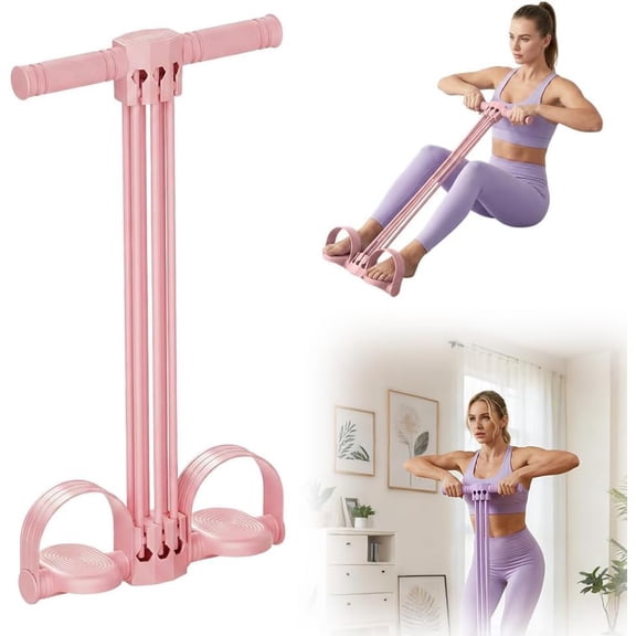Multifunction Elastic Yoga Resistance Band, 2026 New Pedal Resistance Device, Multifunctional Tension Rope for Home Gym Accessory, Portable Fitness Band for Women Men (Pink)