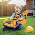 thumbnail image 3 of Kids Ride-On Excavator Digger Construction Vehicle, Toddler Foot-to-Floor Toy with Horn and Under-Seat Storage, 3 of 6