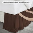 thumbnail image 4 of CCNY Dust Ruffled Style Bed Skirt Full size Adjustable Elastic 10" Drop Length Microfiber Made Chocolate Bedskirts, 4 of 6