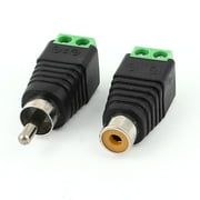 CCTV Camera RCA Male Female Plug to Screw Terminal Connectors Adapters Pair