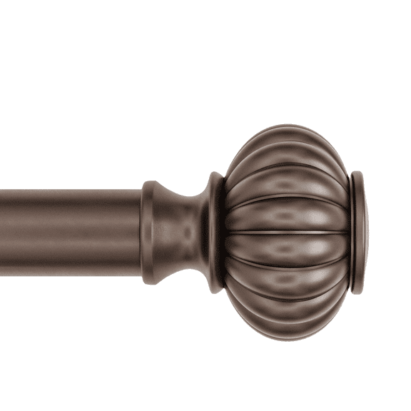 Better Homes & Gardens 1" Oil Rubbed Bronze Aubrey Knob Adjustable Single Curtain Rod Set 42-120"