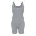 thumbnail image 4 of BLTIBY Tank Top Bodysuit for Women U Neck Solid Color Shorts Jumpsuit Tummy Control Seamless Shapewear Fashion Comfy Bodysuits Gray XXL, 4 of 5