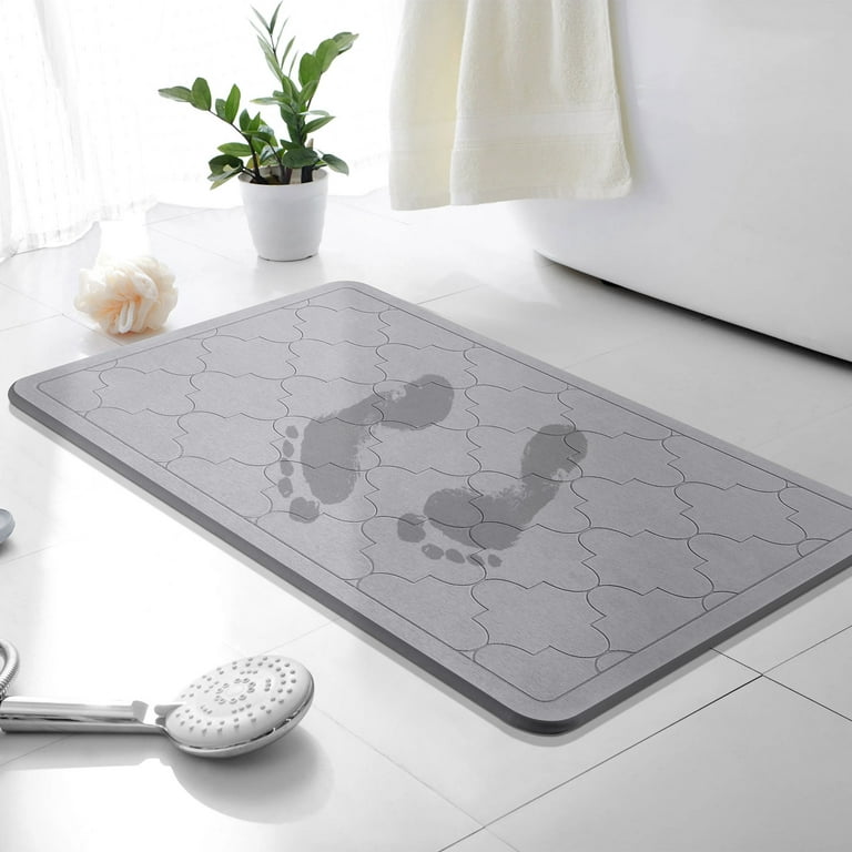 Soft Diatomaceous Earth Bath Mat Water Absorbent Fast Drying Bath Shower  Rugs Large and Thin Non-Slip Diatomite Mud Floor Mat