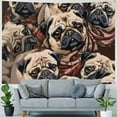 thumbnail image 4 of Orinice Pugs Tapestry Wall Hanging Unique Style Graphic Tapestries Home Decor for Living Room Bedroom Dorm Apartment Farmhouse 40x30inch, 4 of 6