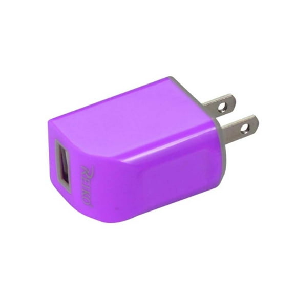 Micro Usb 1 Amp Portable Micro Travel Adapter R With Cable In Purple