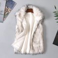 thumbnail image 4 of Women Winter Waistcoat - Short Type Faux Fur Turn-down Collar Cardigan Sleeveless Heat Retention Fuzzy Vest Coat Everyday Wear Work School, 4 of 7