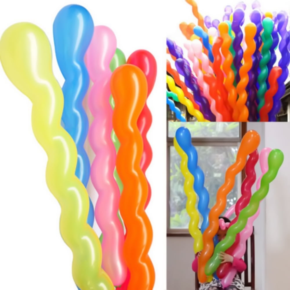 1 x Spiral Latex Mixed Colour Long Balloons Party Decoration Wedding Birthday