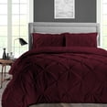 thumbnail image 1 of SGI Bedding 100% Egyptian Cotton 3PC Pinch Duvet Cover Oversized Queen Wine, 1 of 7