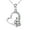White, variant on 14K White Gold Plated Forever Lover Heart Pendant Necklace For Women