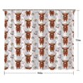 thumbnail image 5 of White Highland Cow Hat Dress Pattern Shower Curtain 84"x72" ,Bathroom Decorative Shower Curtains Set with 12 Hooks,Modern Waterproof Washable Shower Curtain, 5 of 6