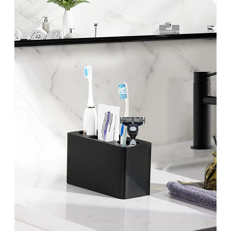 Ayswupt Black Toothbrush Holder for Bathroom,Detactable Bathroom Tray for  Men,Electric Tooth Brushing Holder,Bathroom Countertop Organizer,Tooth  Brush