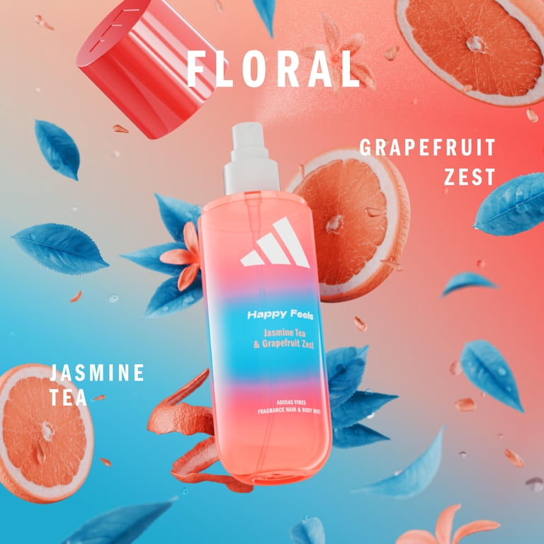 Adidas Vibes Happy Feels Fragrance Hair & Body Mist for Women, 7.9