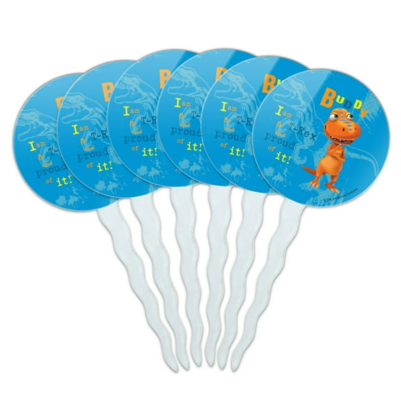 Dinosaur Train T-Rex and Proud of it Cupcake Picks Toppers Decoration Set of 6