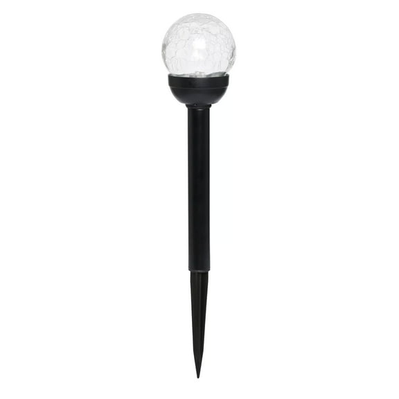 Mainstays Solar Powered Black LED Landscape Crackle Glass Ball Path Light, 3 Lumens, 6 Pack