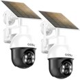 thumbnail image 1 of Cámara de seguridad AOSU Solar Outdoor 2K con vista de 360°, paquete de 2, 1 of 5