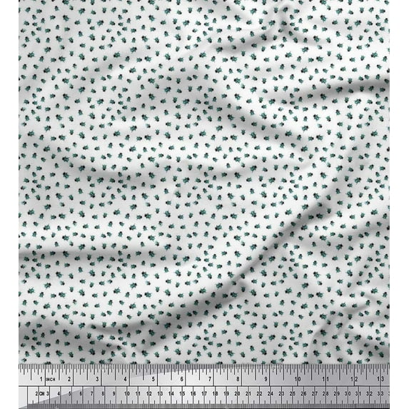 Soimoi Japan Crepe Satin Fabric Insect Shirting Print Fabric by The Yard 42 Inch Wide