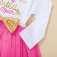 thumbnail image 4 of FYMNSI Baby Girl It's My 1st First Birthday Party Dress Cake Smash Outfit Long Sleeve Princess Tutu Tulle Bowknot Dress One Year Old Party Clothes Photo Props 1 Year Hot Pink, 4 of 7