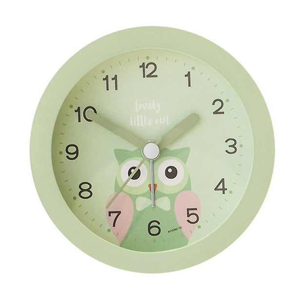 Reloj despertador para niños sin tictac, reloj despertador redondo con luz de dibujos animados para niños y niñas, reloj despertador de viaje, reloj despertador para estudiantes BANYUO Hogar