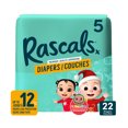 thumbnail image 1 of Couches Rascals Premium, Imprimé des Fêtes CoComelon, Taille 5, 22 unités, 1 of 9
