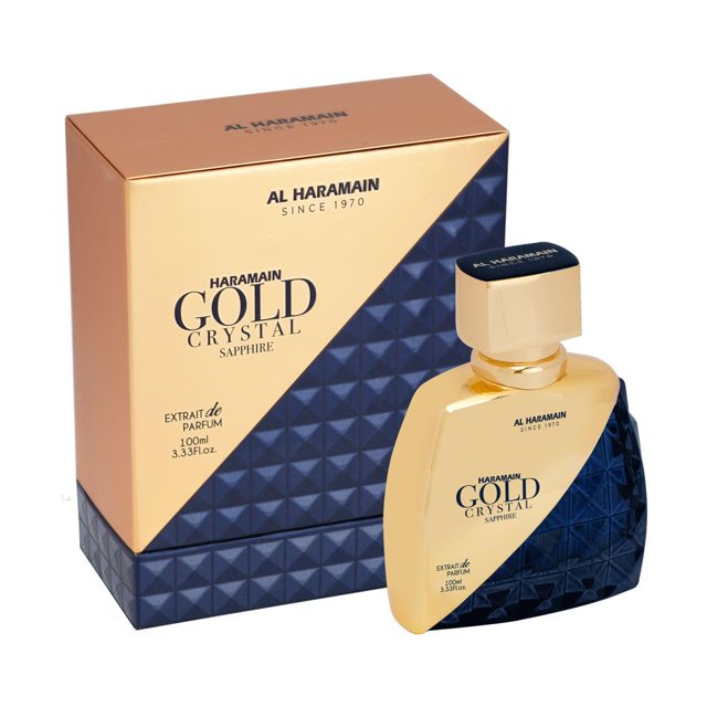 Zafiro cristalino dorado de Al Haramain para unisex - EDP en aerosol de 3,33 oz