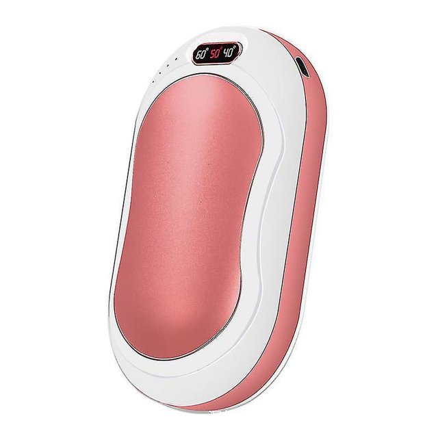 Pink Calentador de manos eléctrico 3 en 1, Banco de energía, calentador de bolsillo recargable, linterna Led