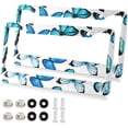 thumbnail image 2 of Coolnut Butterflies License Plate Frames 2pcs, Aluminum Universal Car License Plate Holder with Elliptical Hole for US Vehicles, 12"x 6", 2 of 7