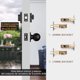 thumbnail image 4 of Cerradura Residencial con llave, Juego de cerradura puerta principal con Jaladera-Gatillo y Perilla, Cerrojo cilindro-mariposa de Latón, chapa para puerta exterior con Manija de Puerta, Negro, 4 of 4