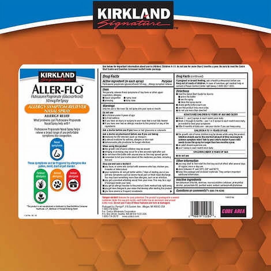 Aller-Flo Fluticasone Propionate (Glucorticoid) 5 bottles x 120 Metered Sprays .54 Fl OZ per bottle