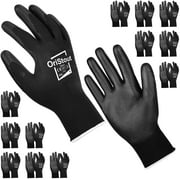 OriStout 12 Pairs Nylon Liner PU Dipped Gripping Work Gloves, Men's XX-Large Size