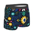 thumbnail image 3 of Daiia Colorful Mexican Flower Men's Underwear Boxer Briefs, Cotton Stretch Moisture-Wicking Underwear-Small, 3 of 9