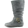 Brinley Co. Slouchy Side Accent Buckle Boots (Women's)