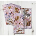 thumbnail image 2 of S4Sassy Pink Leaves|Floral & Sparrow Bird Printed Dinner Party Table Napkins Cloth Cotton Dinner Cocktail Napkins, 2 of 6