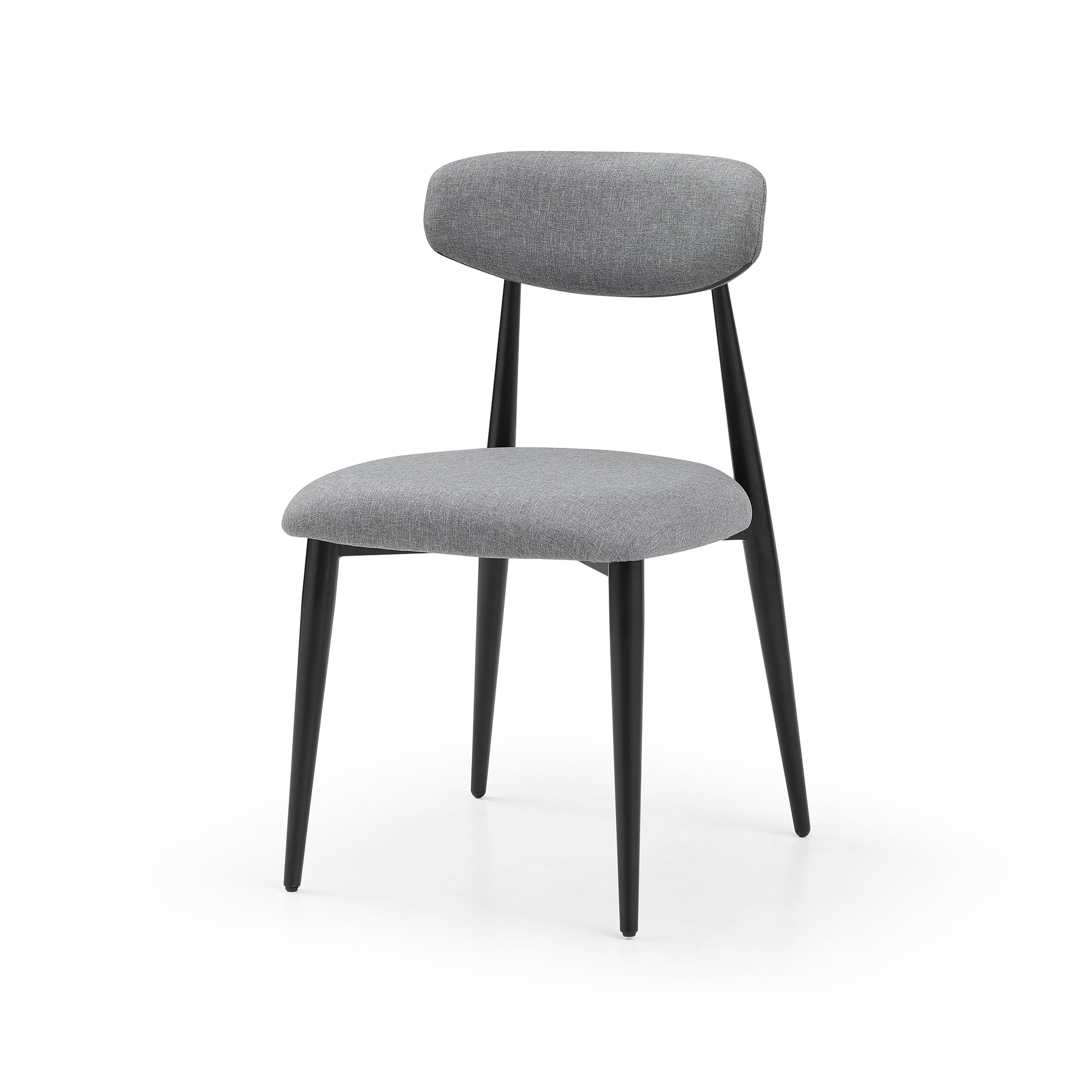 Kadyn Modern Dining Chairs Set of 6, Dining Room Chairs with Curved Backrest Round, Upholstered Kitchen Chairs for Living Room, Gray