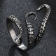 thumbnail image 3 of Anillo de pulpo antiguo punk de acero de titanio para hombres y mujeres, conjunto de joyería de diseño de tamaño ajustable, plata unisex, 3 of 8