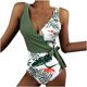 thumbnail image 1 of Traje de baño conservador con estampado de hojas de vendaje de una sola pieza con escote en V profundo para mujer informal a la moda Fridja  nalpqowj53076, 1 of 8